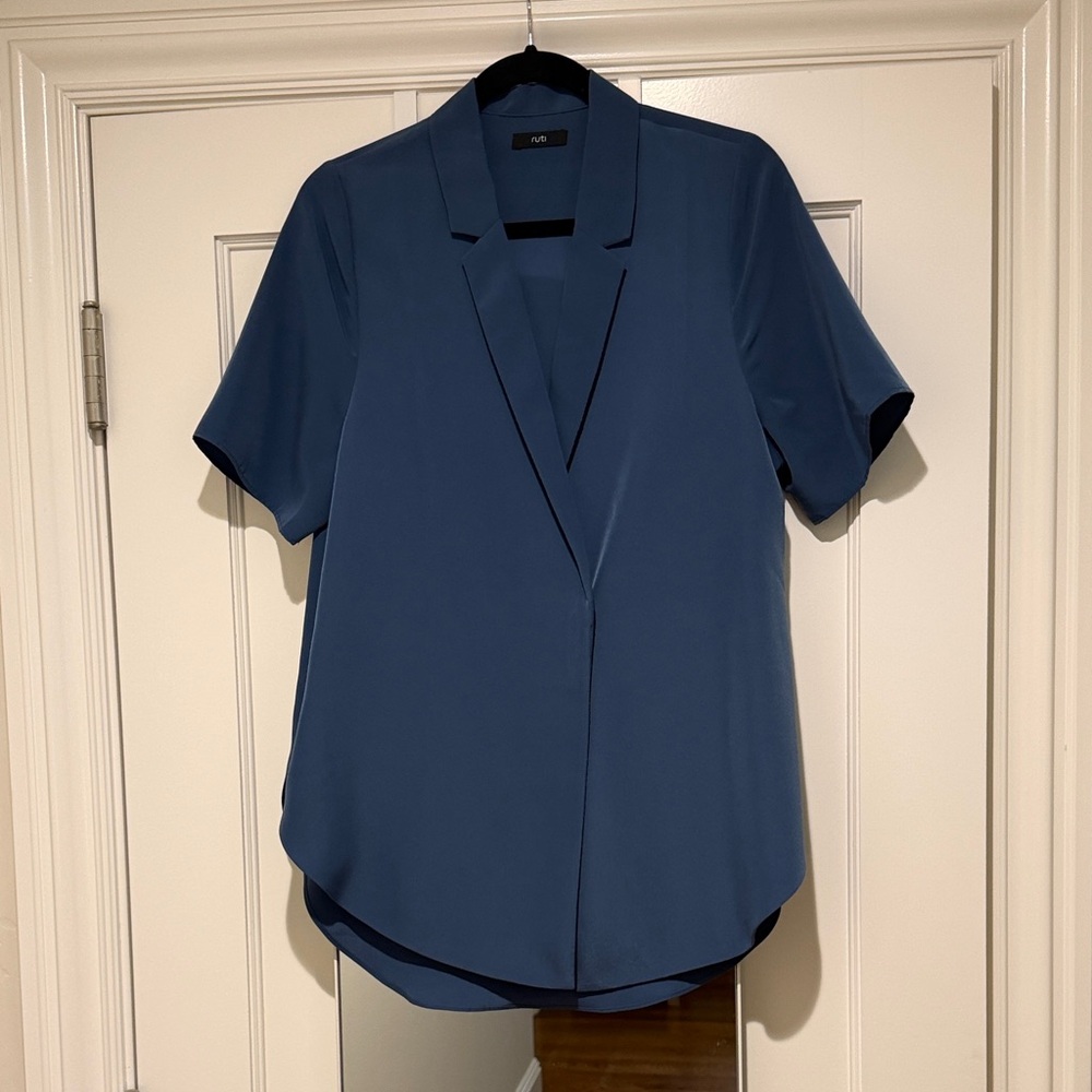Ruti Brand Blue Wrap Blouse